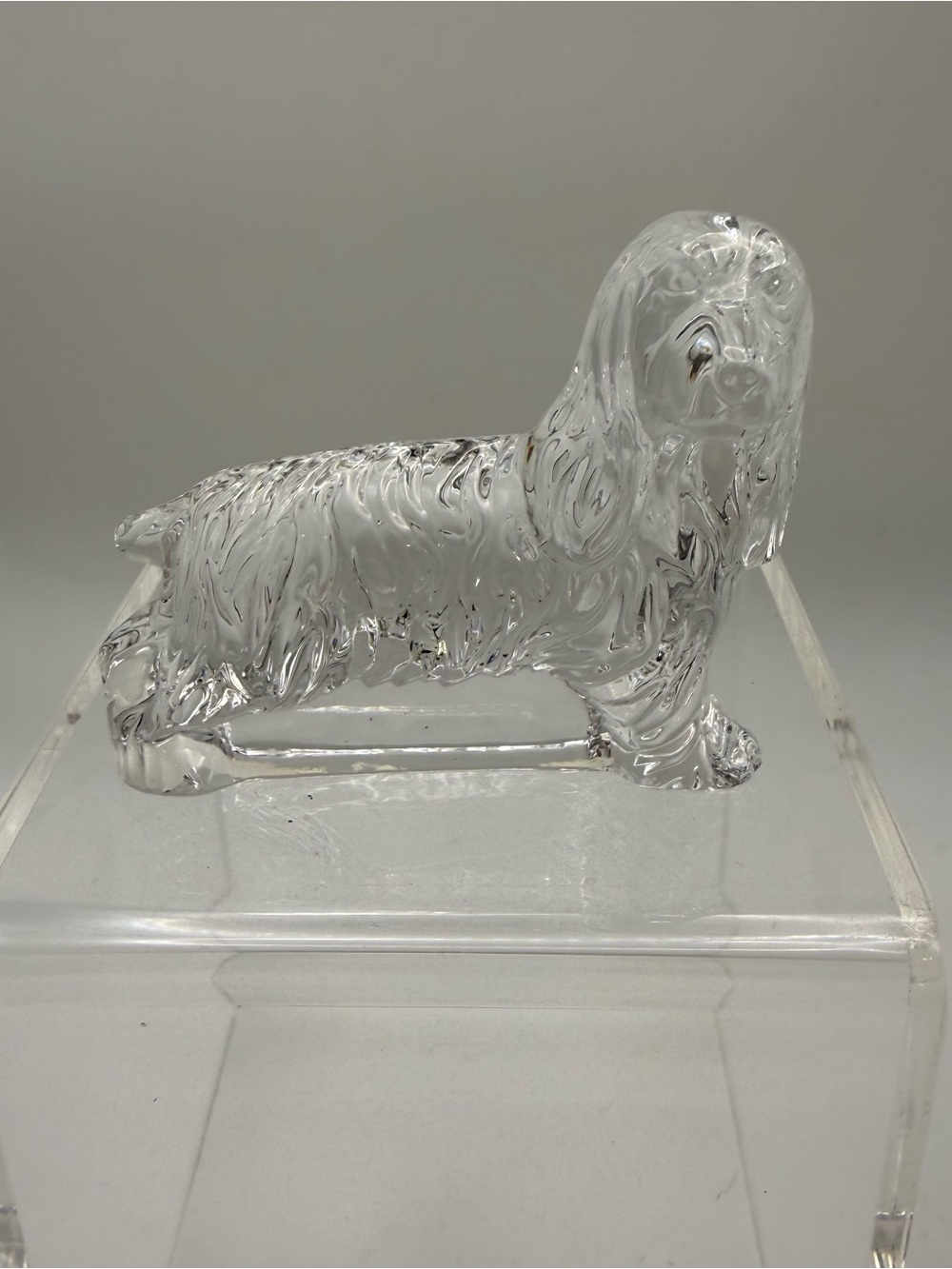 Standing Cocker Spaniel Figurine Paperweight Waterford Crystal 2 1/4" Height VTG